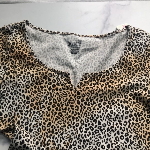 VS PINK NWT Leopard Animal Print Long Sleeve Bodysuit Size S - Picture 7 of 12